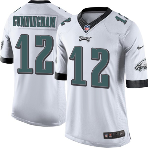 Men's Limited Randall Cunningham Nike Jersey White Road - #12 NFL Philadelphia Eagles